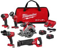 M18 FUEL 5-Tool Combo Kit – 18V Brushless Cordless Power Tool Set with Batteries & Bag